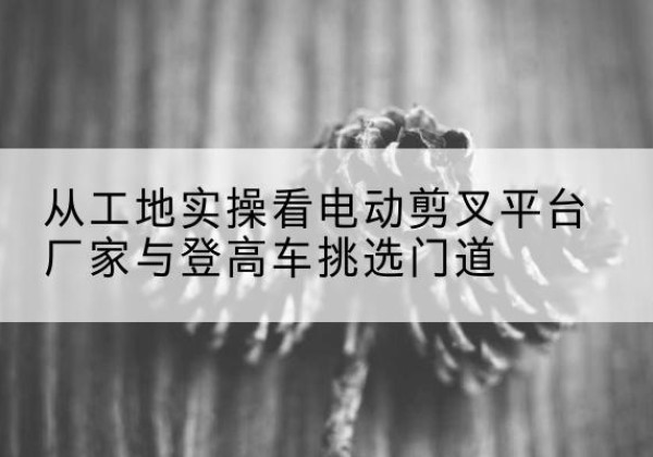 平阳电动剪叉升降平台厂家-从工地实操看电动剪叉平台厂家与登高车挑选门道